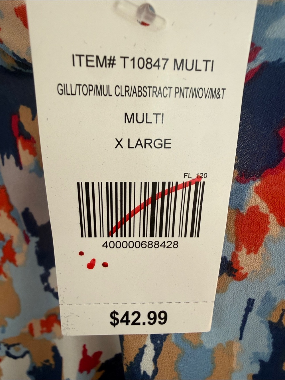 NWT Mia & Tess Women’s Multicolor Abstract Cap-Sleeve flowy Blouse - Picture 3 of 8